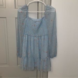 Aritzia Wilfred Tempest Mini Dress Blue S